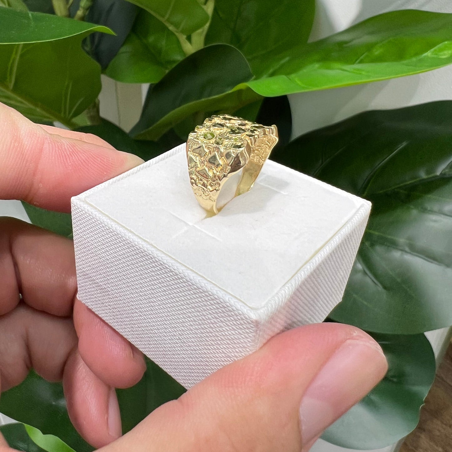 1197- NEW 14K Full Nugget Men's Ring W.G