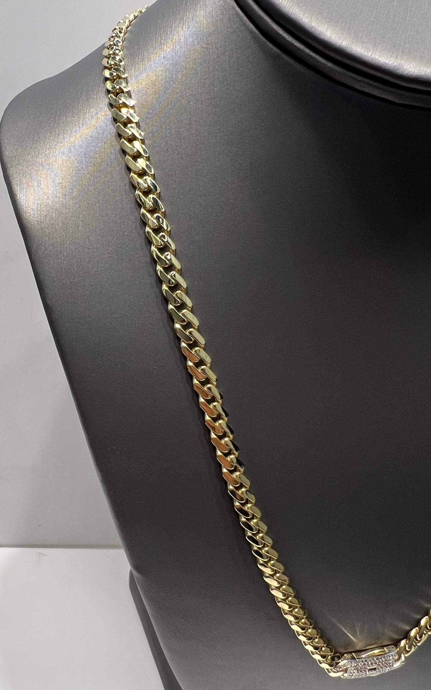 1660- NEW 14K Hollow Cuban Monaci Chain 22" (6mm) W.G