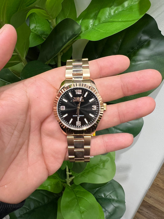 R43- Invicta Gold Black Pro Diver Men's Watch 43mm W.G