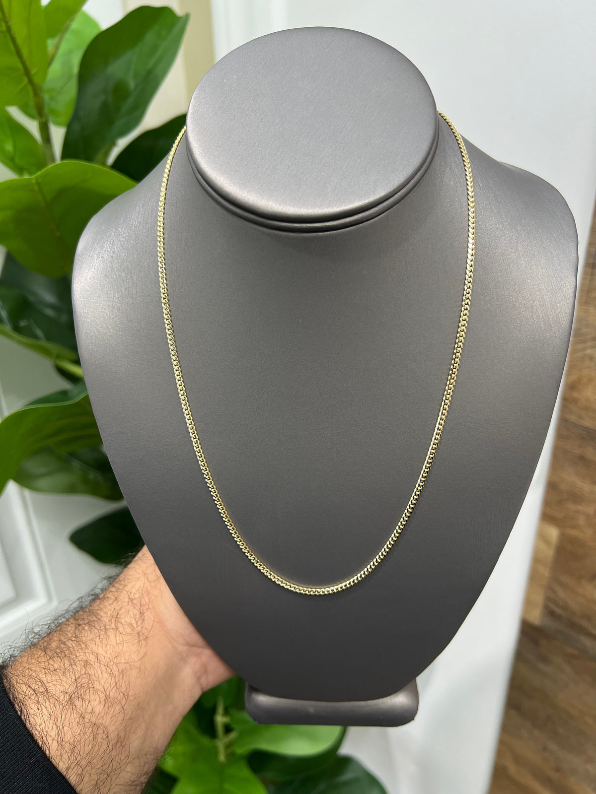 C76- NEW 14K Solid Miami Cuban Chain 20” (2.65mm) & 14K Cross Full Cz Pendant Set (W.G)