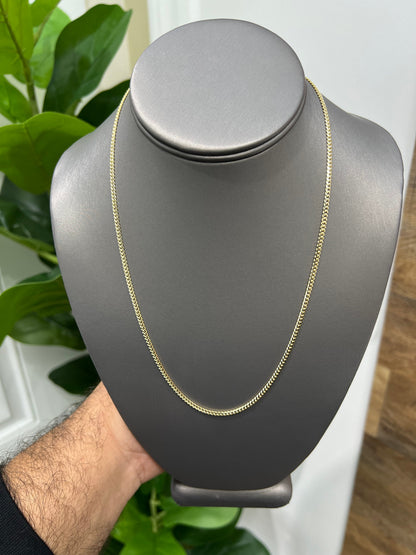 C76- NEW 14K Solid Miami Cuban Chain 20” (2.65mm) & 14K Cross Full Cz Pendant Set (W.G)