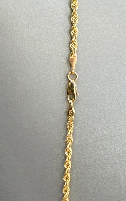 1804-NEW 14K Hollow Rope Chain 18” (2.6mm) W.G