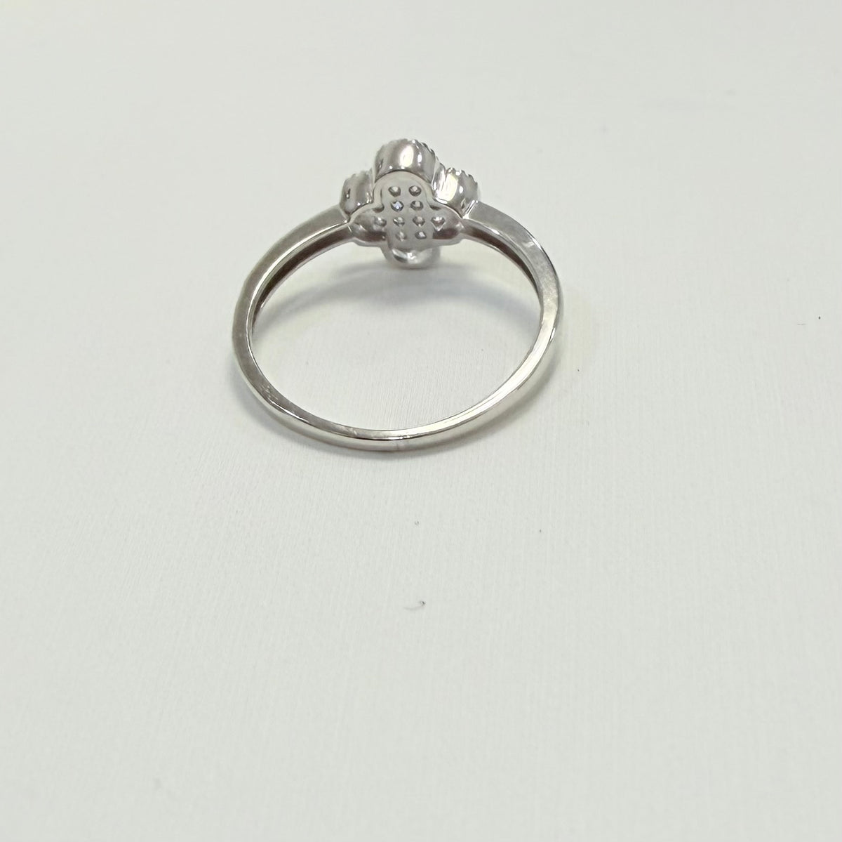 S798- NEW .925 Clover Sterling Silver Ring W.G