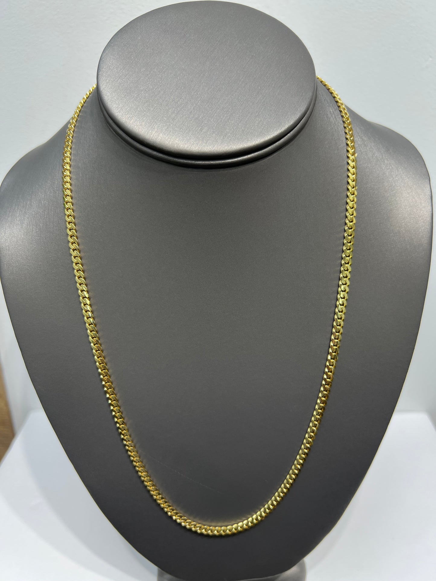 1264- NEW 14K Solid Miami Cuban Chain 22” (4mm) W.G