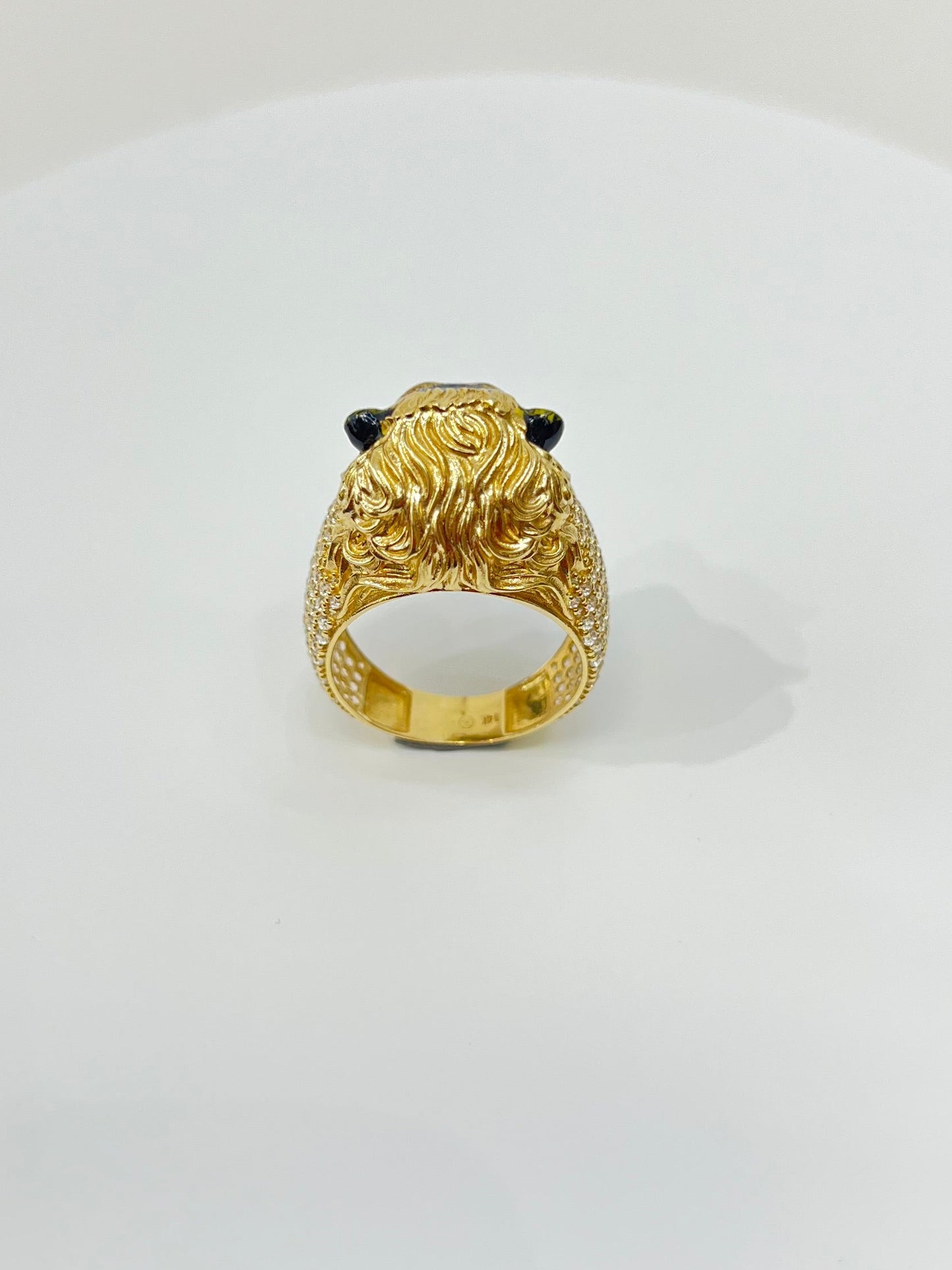 943- NEW 14K Lion Full Cz Men’s Ring W.G