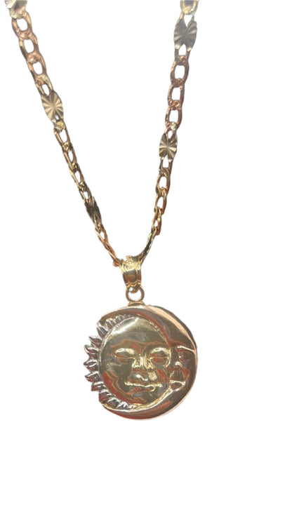 464- Sun Sign Moon  & Star Pendant