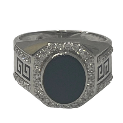 S773- Black Stone Big Ring Sz 10