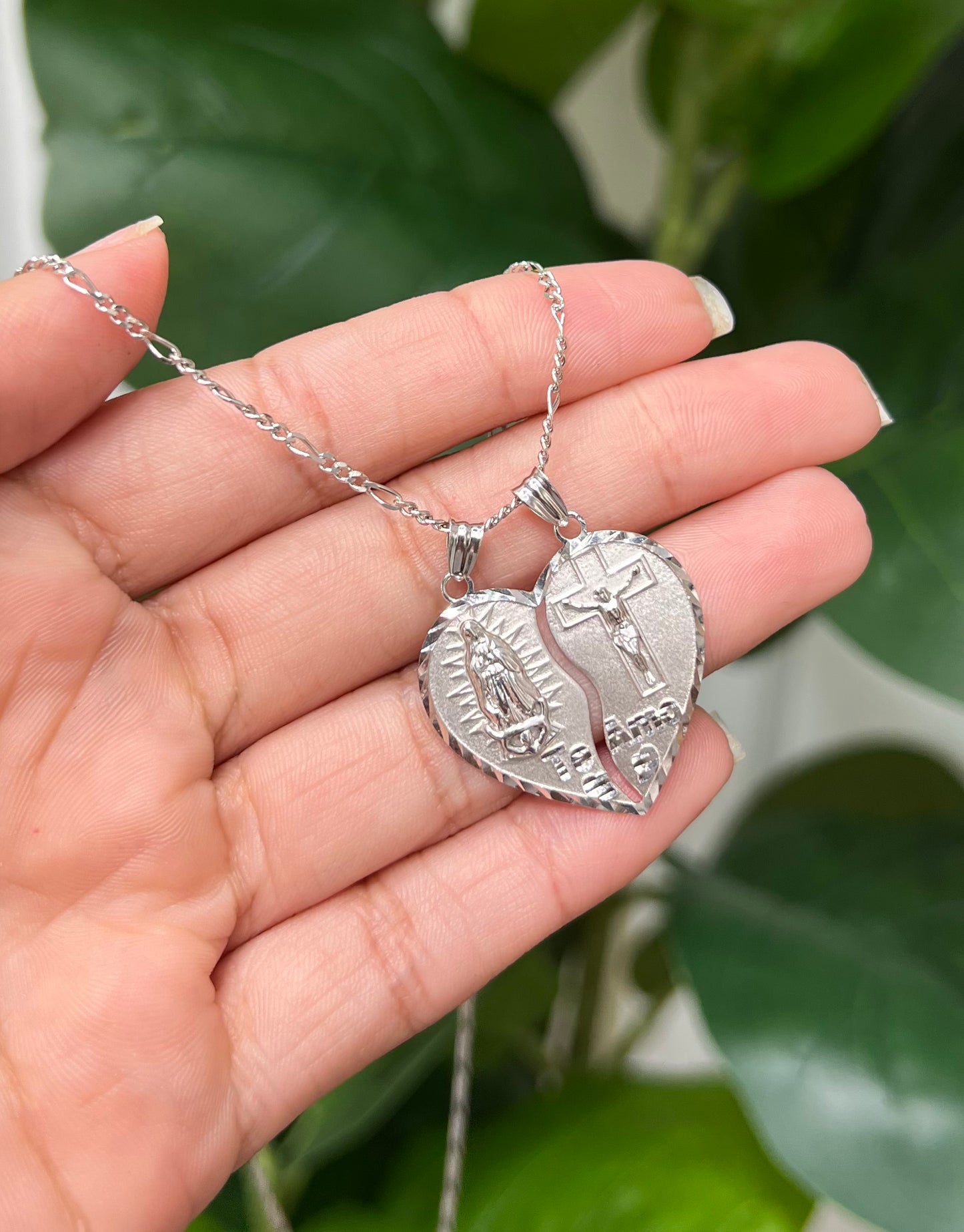 S857- NEW .925 Sterling Silver Two Face Pendant W.G
