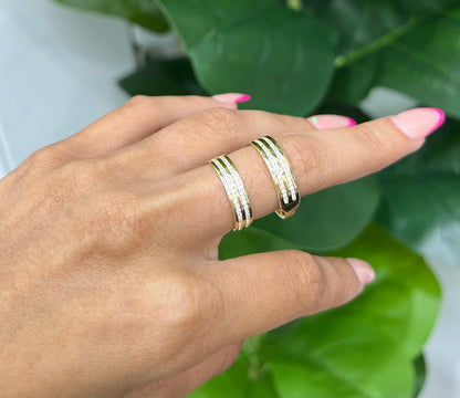 362- NEW 14K Wedding Band Full Cz Rings Set (W.G)