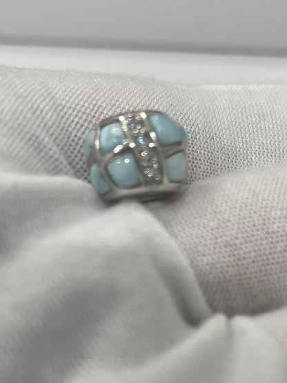 S774- Cz Slide Charm Larimar