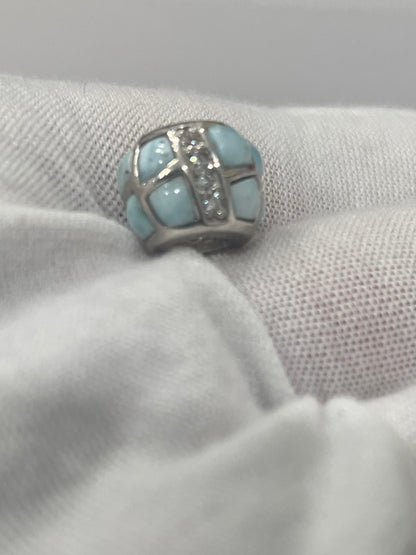 S774- Cz Slide Charm Larimar