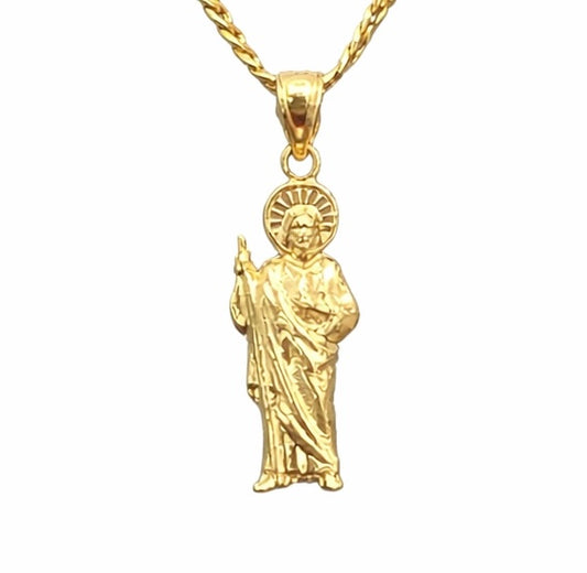 1282- NEW 10K Yellow Gold St. Jude Pendant W.G
