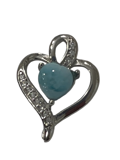 S755- Larimar Small Heart Shape Pendant