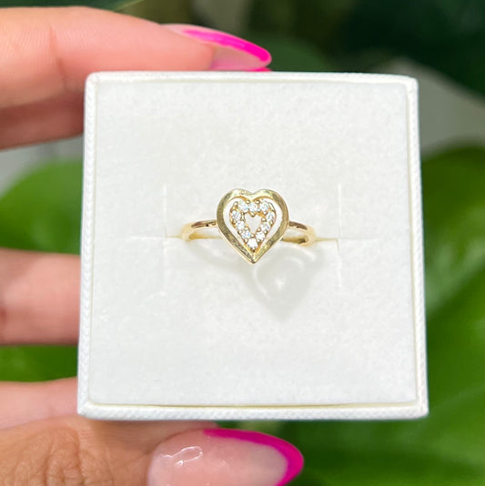 349- NEW 14K Gold Yellow Heart Ring (W.G)