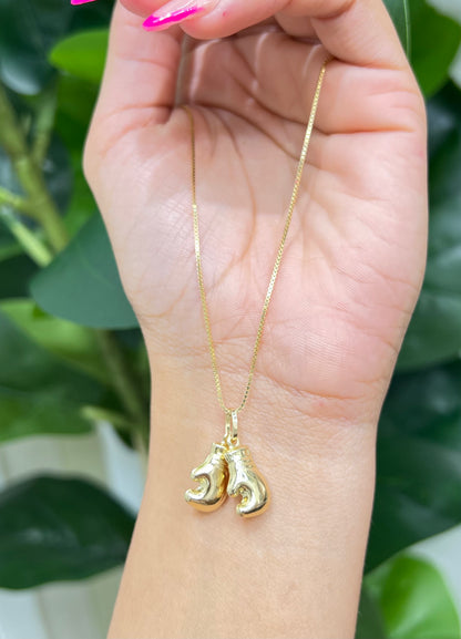 459- NEW 14K Boxing Gloves Pendant W.G