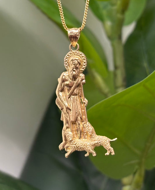 1007- 14K Saint Lazarus “San Lazaro” Pendant W.G