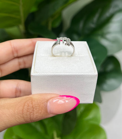 S633- NEW .925 Sterling Silver Zodiac Scorpio Cz Ring W.G