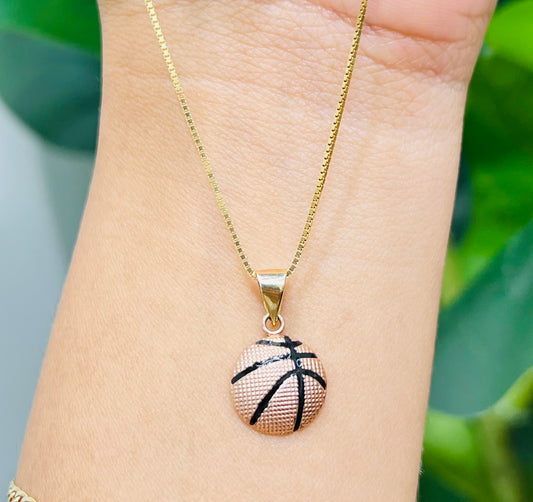 461- NEW 14K Basketball Pendant W.G