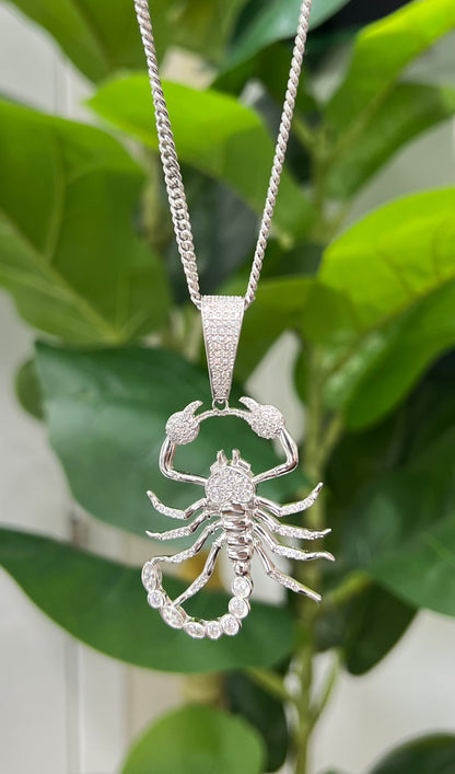 S268- NEW .925 Sterling Silver Scorpion Pendant W.G