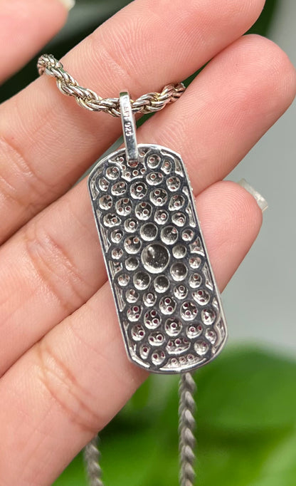 S630- NEW .925 NEW Mexican Flag Cz Pendant W.G