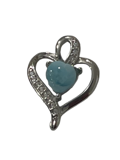 S755- Larimar Small Heart Shape Pendant