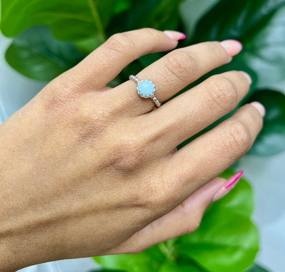 S674- NEW .925 Sterling Silver Round Women's Ring W.G