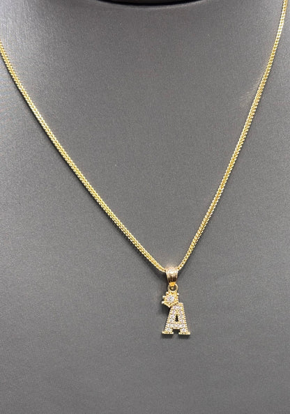 978- NEW 14K Small Letter A Pendant (W.G)