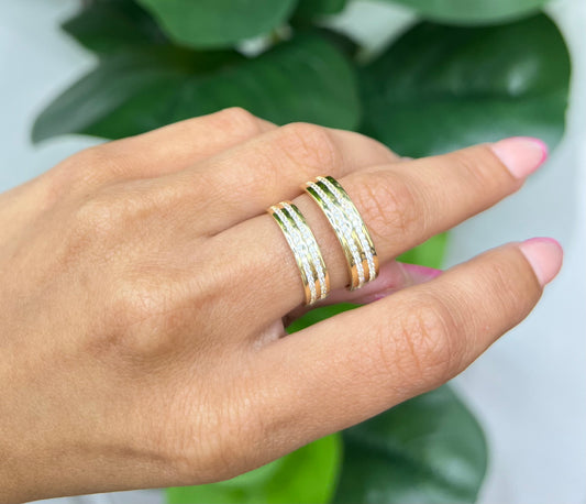 362- NEW 14K Wedding Band Full Cz Rings Set (W.G)