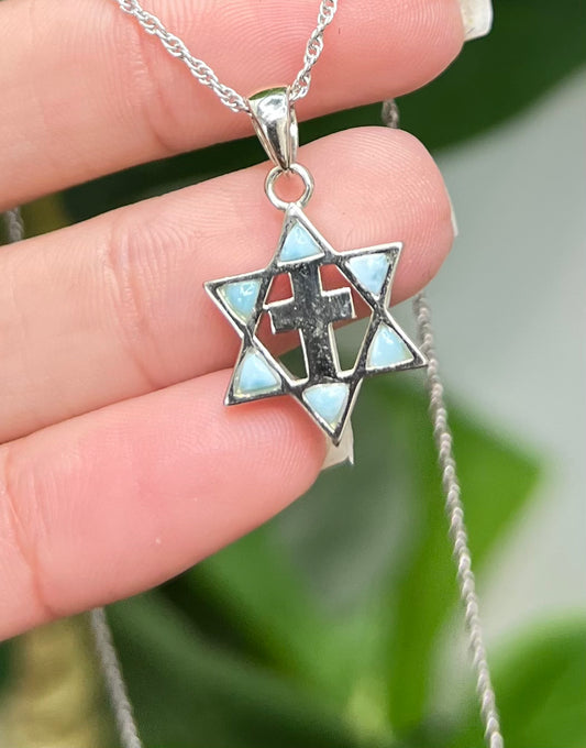 S767- NEW .925 Sterling Silver Star of David Pendant W.G