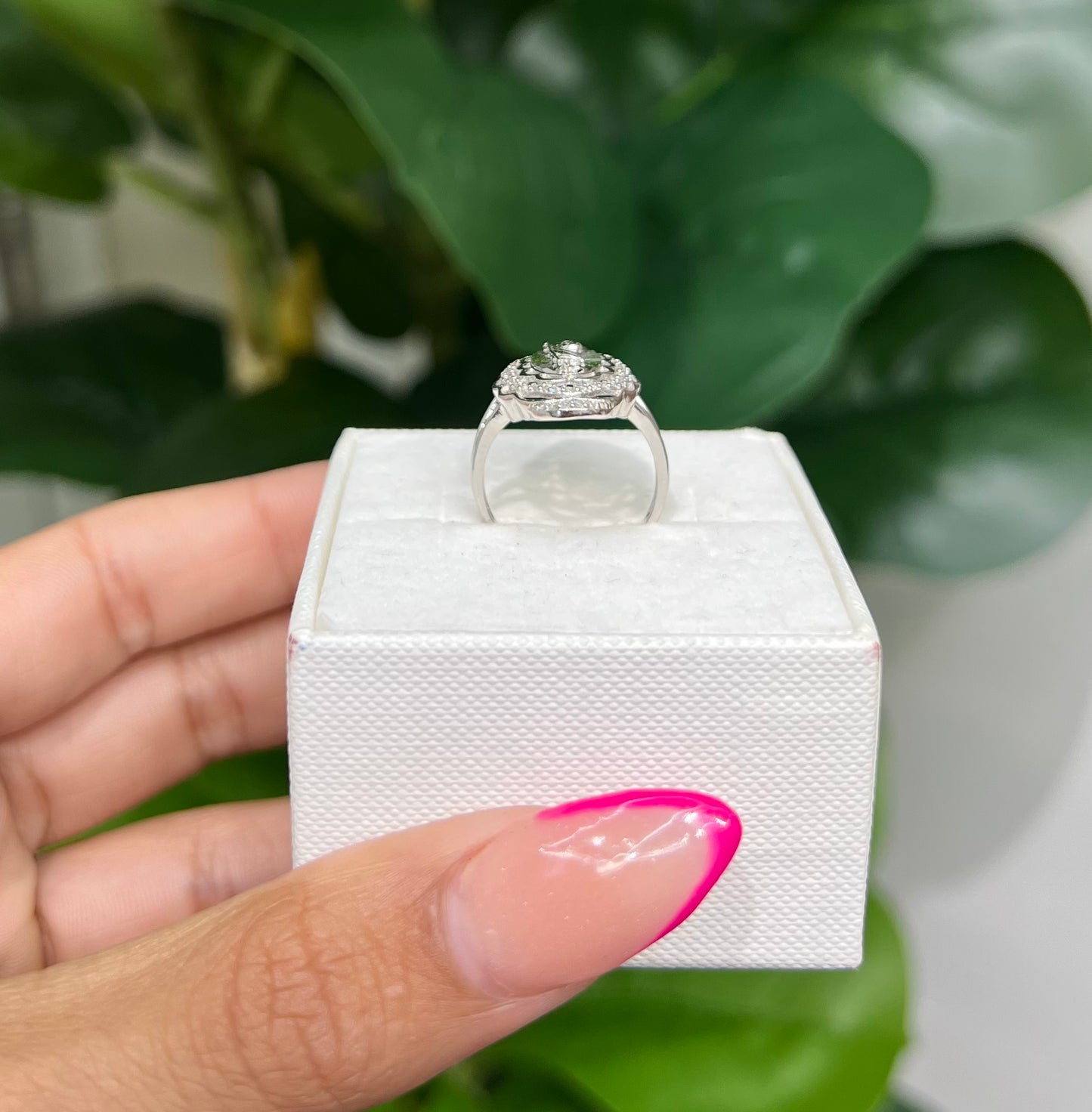 S636- NEW . 925 Sterling Silver Oval St. Jude Ring W.G