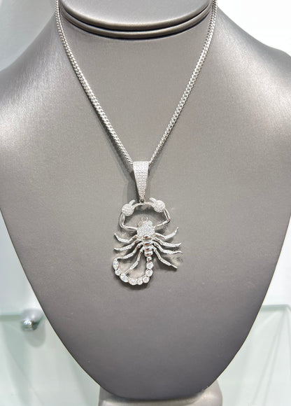 S268- NEW .925 Sterling Silver Scorpion Pendant W.G