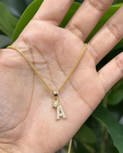 978- NEW 14K Small Letter A Pendant (W.G)
