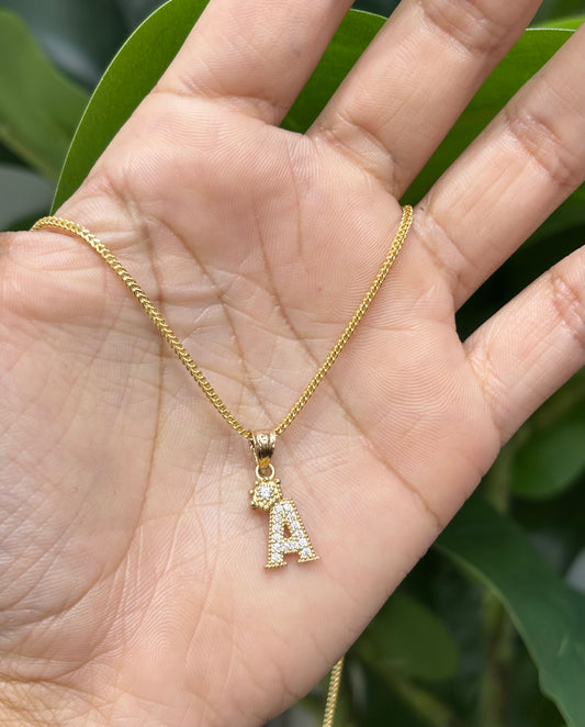 978- NEW 14K Small Letter A Pendant (W.G)