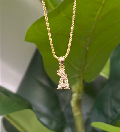 978- NEW 14K Small Letter A Pendant (W.G)