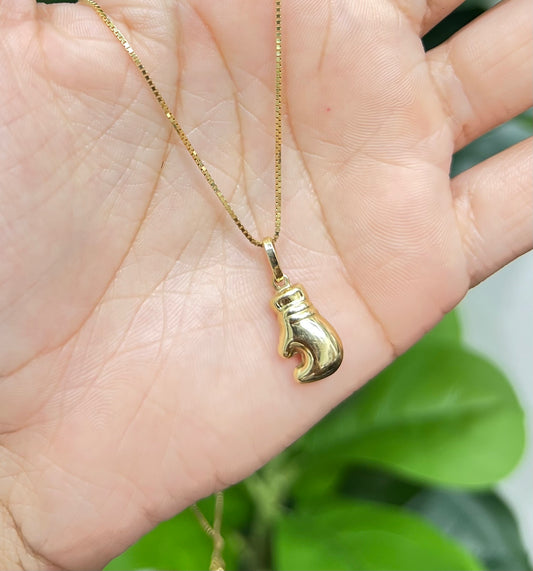 460- NEW 14K Single Hollow Boxing Glove Pendant W.G