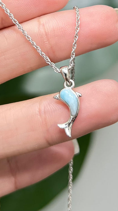 S671- NEW .925 Sterling Silver Small Dolphin Pendant W.G