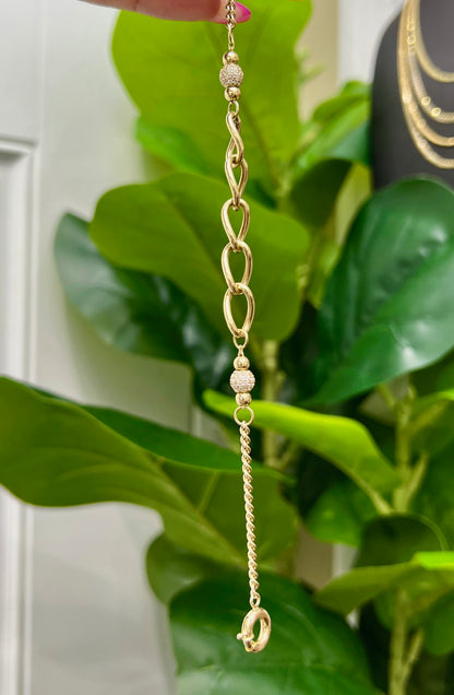 1153- NEW 14K Oval & Cuban Link Bracelet W.G