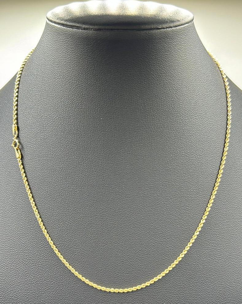 338-NEW 14k Gold Rope chain  (1.9mm).W.G