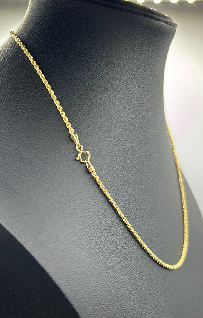 338-NEW 14k Gold Rope chain  (1.9mm).W.G