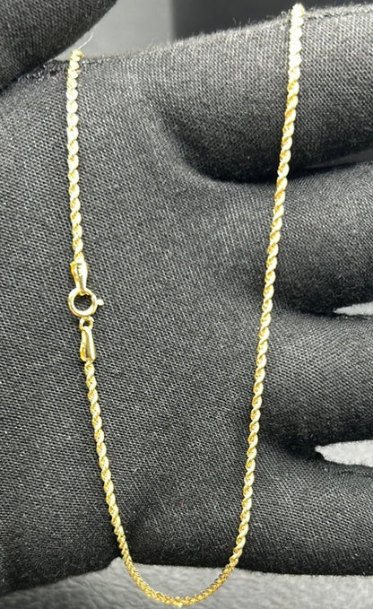 338-NEW 14k Gold Rope chain  (1.9mm).W.G