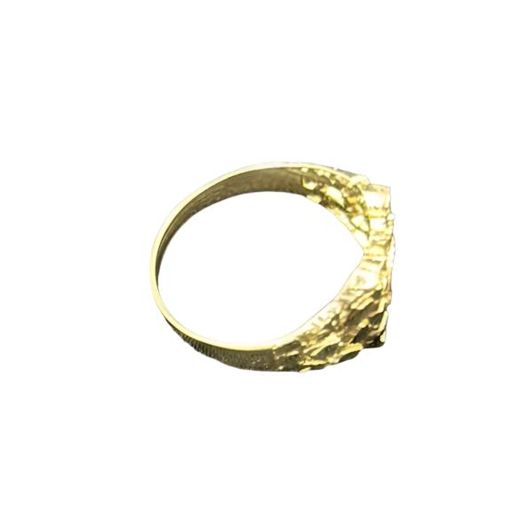 344- Anillo de pepita para hombre de oro de 14 quilates, 10 3/4