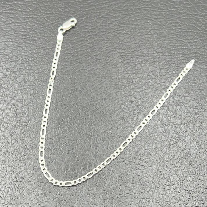 S301- Silver Figaro Bracelet 7”