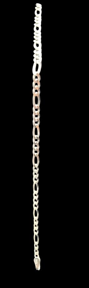 S301- Silver Figaro Bracelet 7”