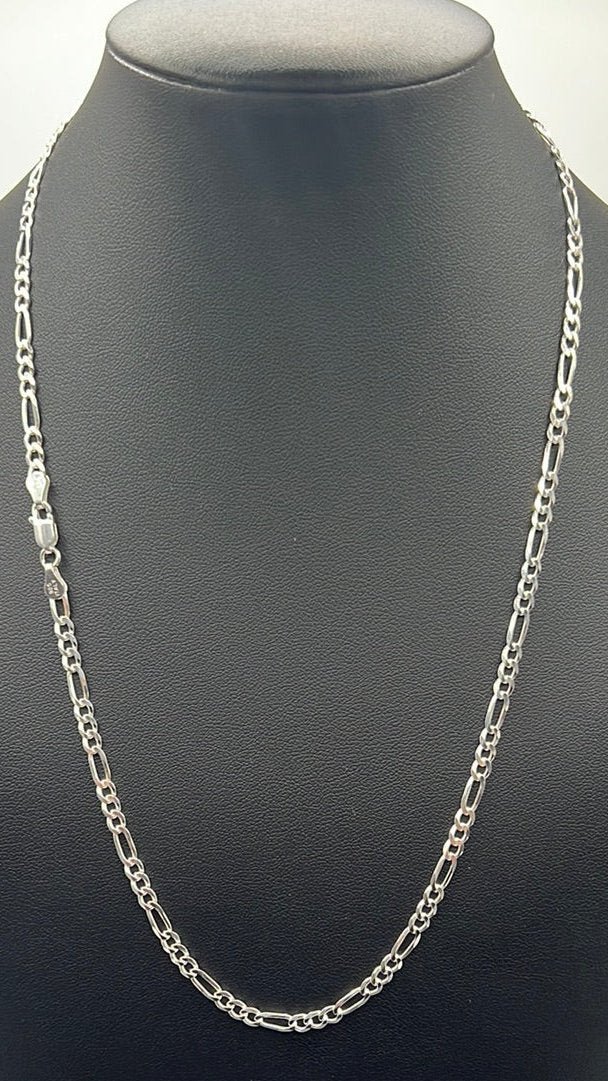 S306- Silver Figaro Necklace 18”