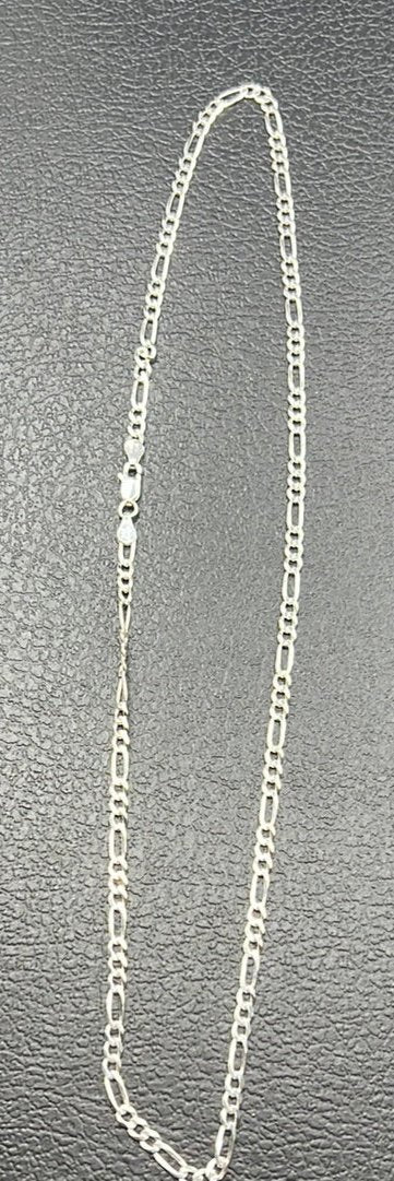 S306- Silver Figaro Necklace 18”