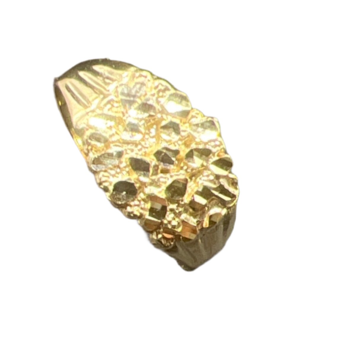 343- 14K Men Large Nugget Ring Sz 11