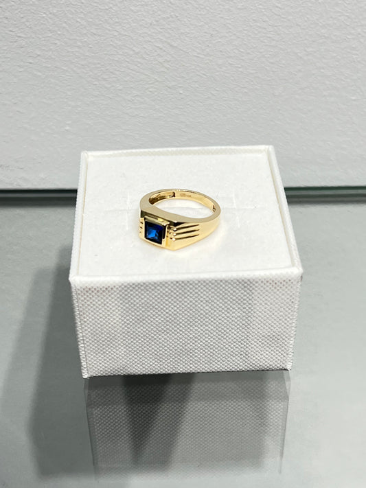 873- NEW 14K Blue Square Kid's Ring (W.G)