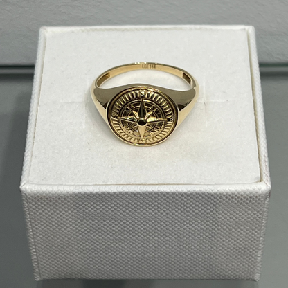 378- NEW 14k Gold Compass Men’s Ring W.G
