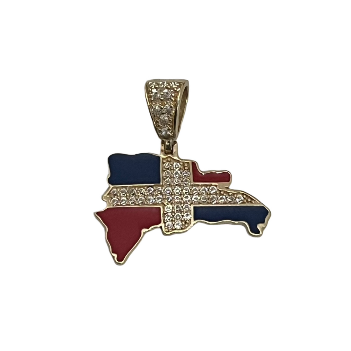 678- 14K Dominican Republic Map Pendant