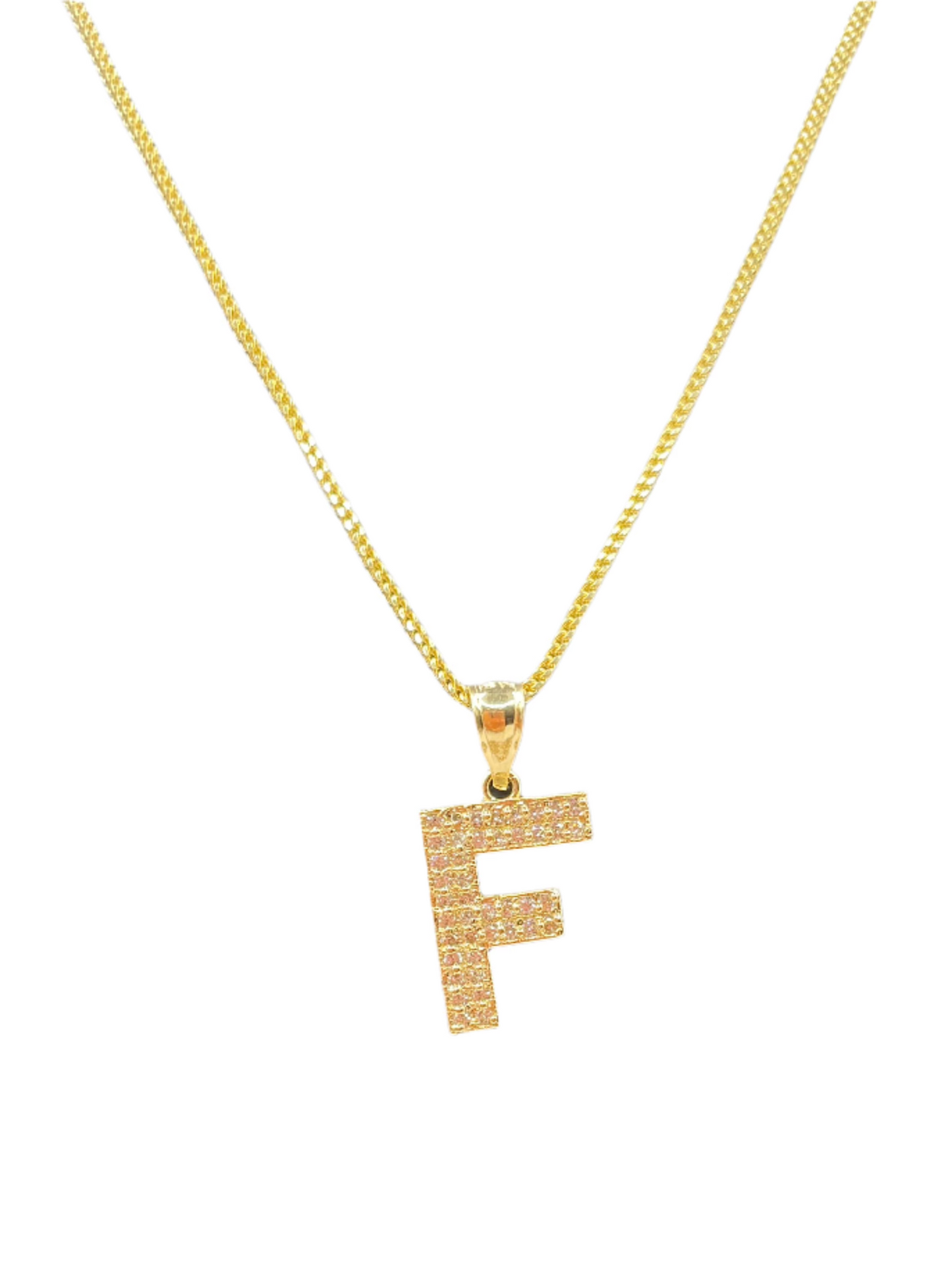 371- 14K Shine Letter “F” Gold Pendant